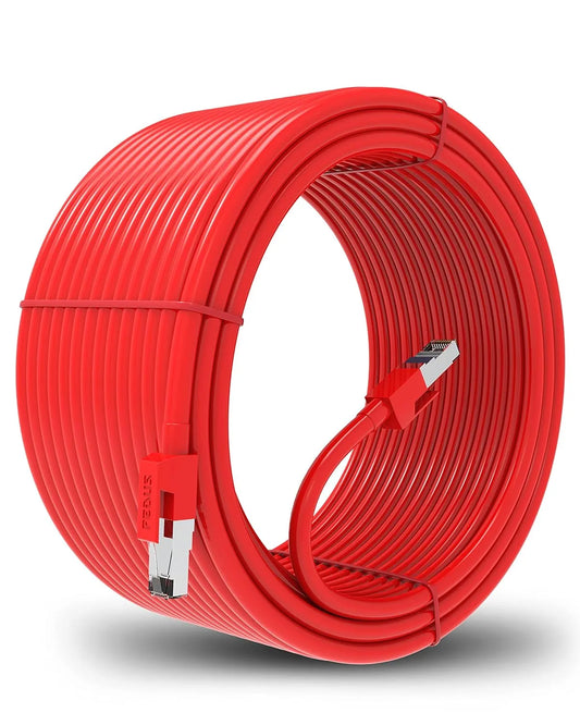 FEDUS Cat6 Ethernet Cable, High Speed 550Mhz 10 Gigabit Speed Utp Lan Cable, Network Cable Internet Cable Rj45 Cable Lan Wire, 6 Wires For Laptop, Pc, Television, Router, Modem-Red Colour