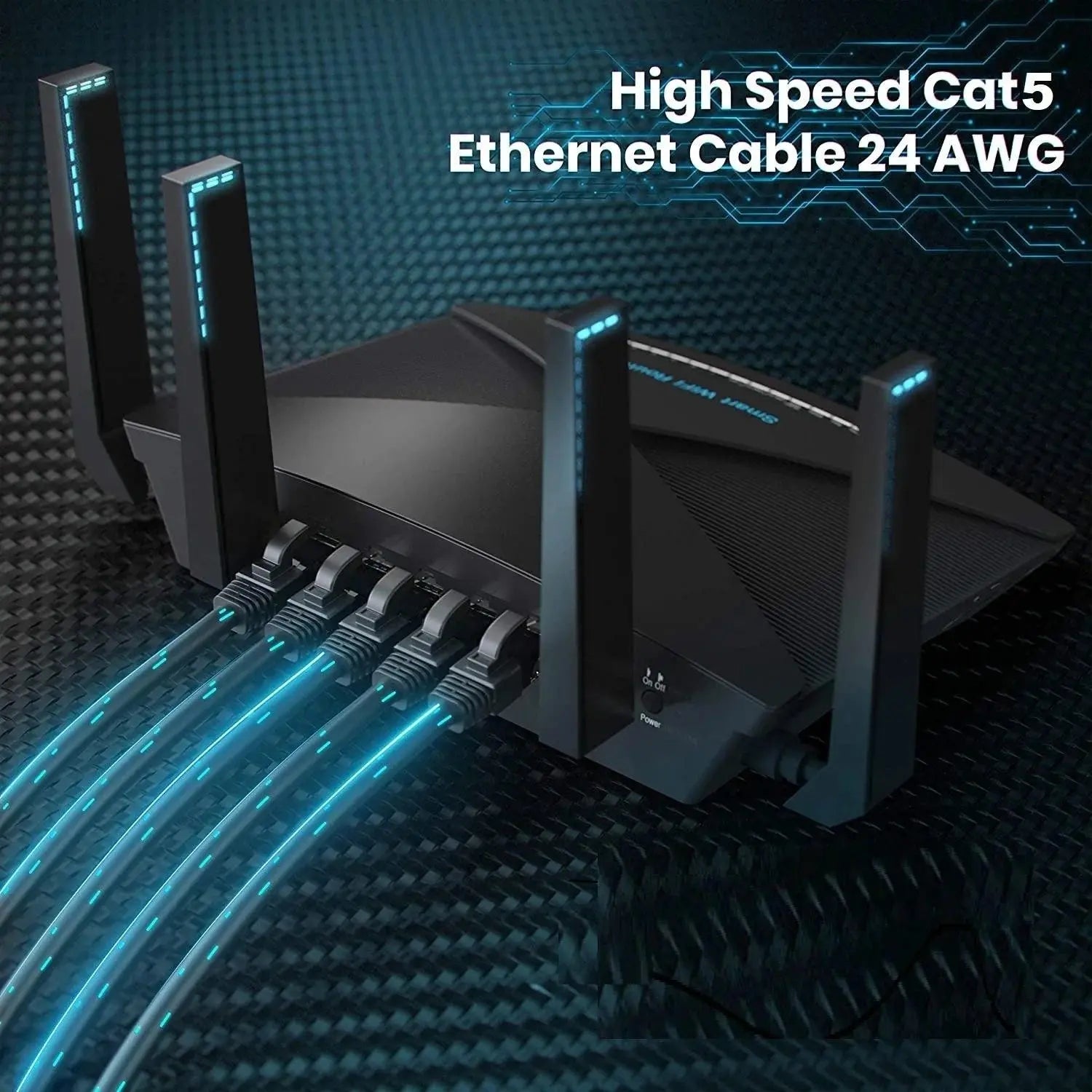 FEDUS Cat6 indoor Ethernet Cable, High Speed 550Mhz 10 Gigabit Speed Utp Lan Cable, Network Cable Internet Cable Rj45 Cable Lan Wire, 6 Wires For Laptop, Pc, Television, Router, Modem-Black Colour FEDUS