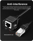 FEDUS Cat 6 Ethernet Network LAN Cable RJ45 Male to Female Shielded ethernet Network Connector Screw Panel Mount Extension Cable for Router, Modem Support Cat 5e/Cat6, 14 inch FEDUS