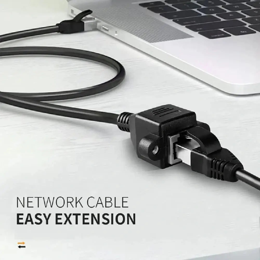 FEDUS Cat 6 Ethernet Network LAN Cable RJ45 Male to Female Shielded ethernet Network Connector Screw Panel Mount Extension Cable for Router, Modem Support Cat 5e/Cat6, 14 inch FEDUS