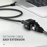 FEDUS Cat 6 Ethernet Network LAN Cable RJ45 Male to Female Shielded ethernet Network Connector Screw Panel Mount Extension Cable for Router, Modem Support Cat 5e/Cat6, 14 inch FEDUS