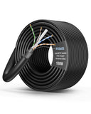 FEDUS Cat6 SFTP 24AWG Pure Copper Twisted Pair Armored Cable Roll Black