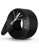 FEDUS Cat6 UTP 24AWG Pure Copper Twisted Pair Armored Cable Roll Black FEDUS