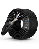 FEDUS Cat6 UTP 24AWG Pure Copper Twisted Pair Armored Cable Roll Black FEDUS
