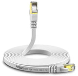 Cat7 Flat Ethernet Cable (White, 10Gbps) FEDUS