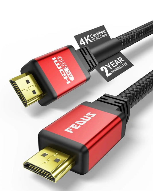FEDUS Certified 4K Long HDMI Cable, Aluminium Shell Braided Ultra HD 2.0 Support 4K 60Hz (HDR10 8/10bit 18Gbps HDCP2.2 ARC) 3D HDMI Cable Compatible with TV/Laptop/PC/Gaming, Video FEDUS