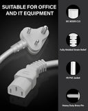 Computer Power Cable Cord – IEC Mains, for PC/Desktop/Monitor/Printer (Black/White) Cheeku Technologies