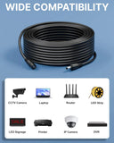 FEDUS Dc Male to Female Plug Cable 20AWG DC Power Adapter Extension Cord 2.1mm x 5.5mm DC 12V Power Adapter Dc Extension Cord For CCTV Camera, DVR, NVR, LED Strip, Baby Monitor, IP Camera, Black FEDUS