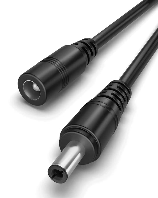 FEDUS Dc Male to Female Plug Cable 20AWG DC Power Adapter Extension Cord 2.1mm x 5.5mm DC 12V Power Adapter Dc Extension Cord For CCTV Camera, DVR, NVR, LED Strip, Baby Monitor, IP Camera, Black FEDUS