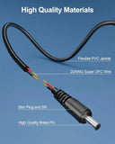 FEDUS Dc Male to Female Plug Cable 20AWG DC Power Adapter Extension Cord 2.1mm x 5.5mm DC 12V Power Adapter Dc Extension Cord For CCTV Camera, DVR, NVR, LED Strip, Baby Monitor, IP Camera, Black FEDUS