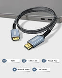FEDUS Displayport To Hdmi Cable Converter, 4K@60Hz Braided Dp To Hdmi Adaptor Connector, Compatible With Projector, Laptop, Monitor, Tv, Pc, Graphic Cards Hdtv Monitor Projector, Black Cheeku Technologies