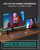 FEDUS Displayport To Hdmi Cable Converter, 4K@60Hz Braided Dp To Hdmi Adaptor Connector, Compatible With Projector, Laptop, Monitor, Tv, Pc, Graphic Cards Hdtv Monitor Projector, Black Cheeku Technologies
