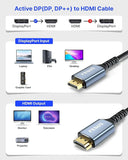 FEDUS Displayport To Hdmi Cable Converter, 4K@60Hz Braided Dp To Hdmi Adaptor Connector, Compatible With Projector, Laptop, Monitor, Tv, Pc, Graphic Cards Hdtv Monitor Projector, Black Cheeku Technologies