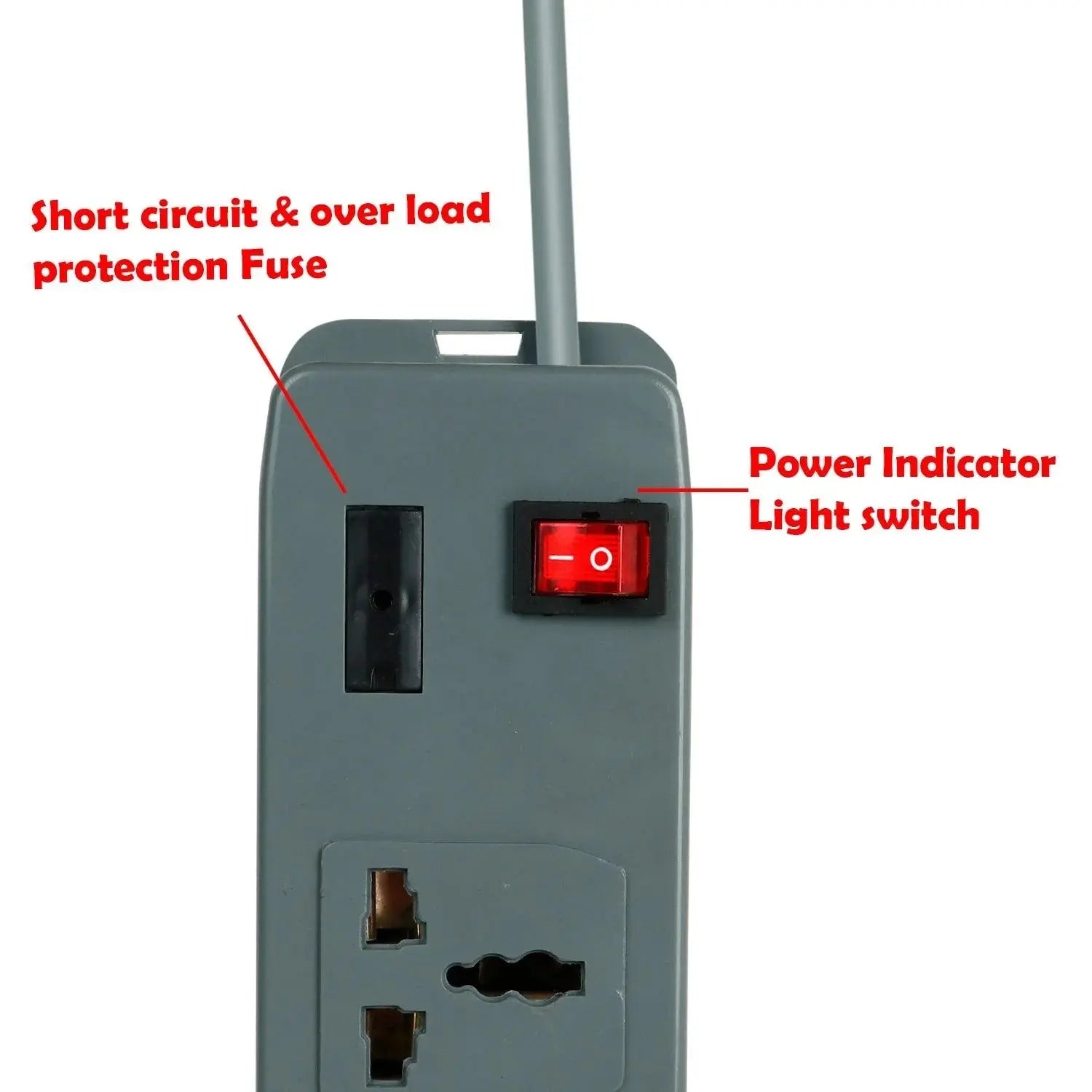 FEDUS electric extension board, Switch Board Extension Cords with Long Wire for Computer, Surge Protectors Spike Buster FEDUS