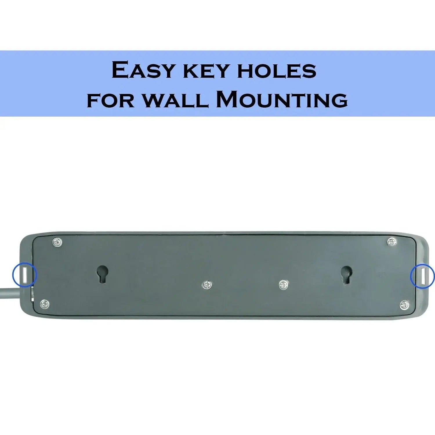 FEDUS electric extension board, Switch Board Extension Cords with Long Wire for Computer, Surge Protectors Spike Buster FEDUS