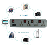FEDUS electric extension board, Switch Board Extension Cords with Long Wire for Computer, Surge Protectors Spike Buster FEDUS