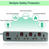 FEDUS electric extension board, Switch Board Extension Cords with Long Wire for Computer, Surge Protectors Spike Buster FEDUS