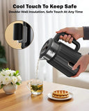 FEDUS Aqua Viva Electric Kettle, 1.8 Litres hot water kettle Jug, 1500W Stainless Steel Body, Power Indicator, Automatic Cut-off used for boiling Water, making tea and coffee, instant noodles, soup, etc. (Black) FEDUS