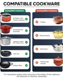 FEDUS Elema BIS Certified Induction Stoves, 1800W induction stove With Auto Pot Detection, Auto-Shut-Off & Large 8” Heating Coil Electric, Shatter-Proof Ceramic Glass Surface induction Cooktop chulha FEDUS