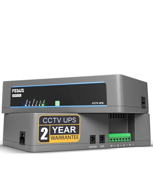 FEDUS ENERGO 8 Channel CCTV UPS 12V 8Amp Battery Backup for Wi-Fi Router, Security Camera, DVR, CCTV UPS with Zero-Lag Switching, Li-ion Battery & Over-Current Protection 2-Year Warranty FEDUS