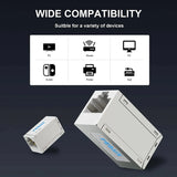 FEDUS Ethernet Cable Coupler, Female to Female, Cat7 & Cat8, Silver, White FEDUS