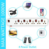 FEDUS extension-cords, Long Extension Board Extension Box | Spike Guard 6 Socket 6 Switch Junction Box with Switch, Extension Cords Cord, Spike Buster, Extension Board FEDUS