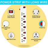 FEDUS extension-cords, Long Extension Board Extension Box | Spike Guard 6 Socket 6 Switch Junction Box with Switch, Extension Cords Cord, Spike Buster, Extension Board FEDUS