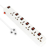 FEDUS extension-cords, Long Extension Board Extension Box | Spike Guard 6 Socket 6 Switch Junction Box with Switch, Extension Cords Cord, Spike Buster, Extension Board FEDUS