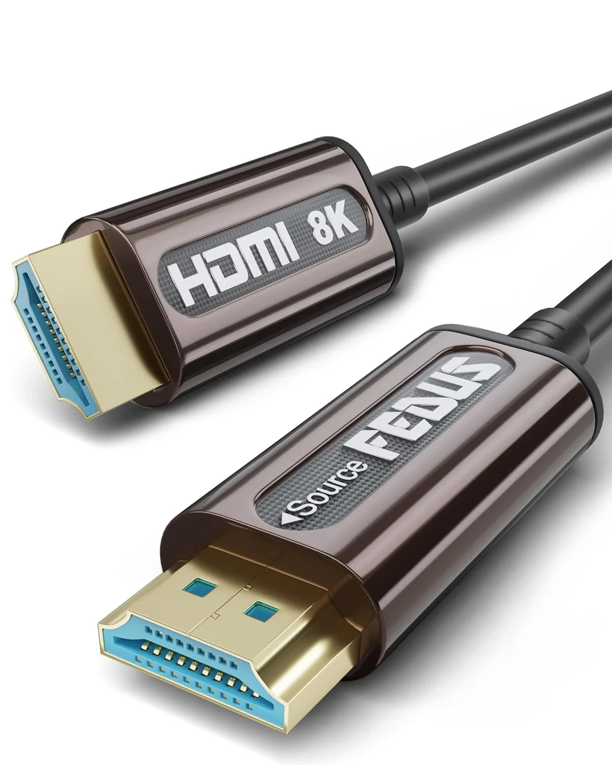 FEDUS Fiber Optic HDMI Cable Long, 8K@60Hz 4K@120Hz in-Wall Rated HDMI 48Gbps Ultra High Speed Slim Flexible HDMI to HDMI Cable cord with Dolby