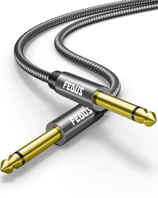 FEDUS Guitar Cable Guitar Jack Cable, Electric Instrument Cable Bass AMP Cord for Electric Guitar, Bass Guitar, piano keyboard, Mandolin, Amplifier, Speaker, 1/4 inch Mono Jack 1/4" TS Cable