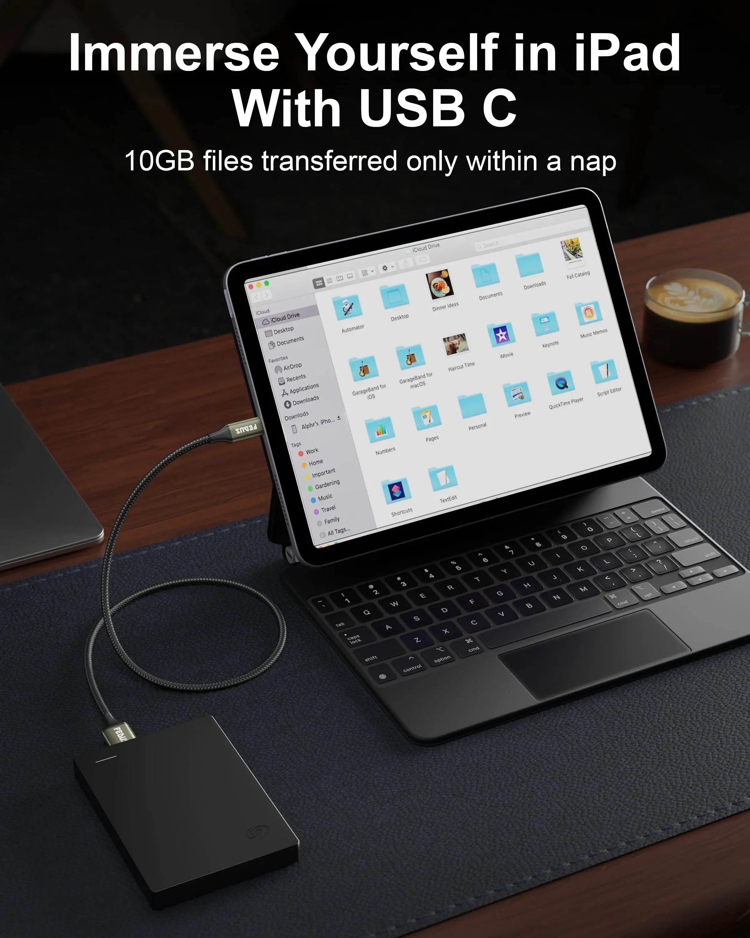 FEDUS Hard Drive Cable Hard disk Connector USB 3.1 A to Micro B Nylon External Hard Disk Compatible with Portable External Hard Drives, WD Elements, Seagate, Toshiba, Samsung M3 1TB/Galaxy S5/Note3 Cheeku Technologies