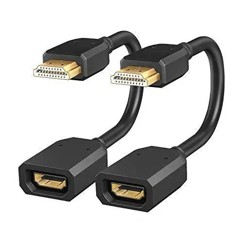 FEDUS HDMI Connector, HDMI Jointer, HDMI Extension Cable, HDMI Extension Cable Small, HDMI Male to Female Adapter, HDMI to HDMI Connector, HDMI Adapter, Extension Coupler (4.5 inch 10cm) Pack 2 FEDUS