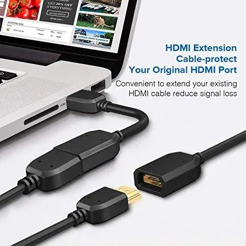 FEDUS HDMI Connector, HDMI Jointer, HDMI Extension Cable, HDMI Extension Cable Small, HDMI Male to Female Adapter, HDMI to HDMI Connector, HDMI Adapter, Extension Coupler (4.5 inch 10cm) Pack 2 FEDUS