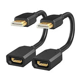 FEDUS HDMI Connector, HDMI Jointer, HDMI Extension Cable, HDMI Extension Cable Small, HDMI Male to Female Adapter, HDMI to HDMI Connector, HDMI Adapter, Extension Coupler (4.5 inch 10cm) Pack 2 FEDUS