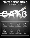 FEDUS Heavy Duty Outdoor Cat6 Cable Weatherproof/UV Resistant 1000mbps Ethernet Cable Suitable for Direct Burial Installations Ethernet Patch LAN Cable,Internet cable Network Cord White FEDUS