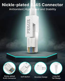 FEDUS Heavy Duty Outdoor Cat6 Cable Weatherproof/UV Resistant 1000mbps Ethernet Cable Suitable for Direct Burial Installations Ethernet Patch LAN Cable,Internet cable Network Cord White FEDUS