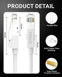 FEDUS Heavy Duty Outdoor Cat6 Cable Weatherproof/UV Resistant 1000mbps Ethernet Cable Suitable for Direct Burial Installations Ethernet Patch LAN Cable,Internet cable Network Cord White FEDUS