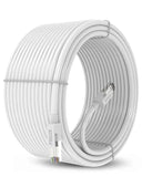 FEDUS Heavy Duty Outdoor Cat6 Cable Weatherproof/UV Resistant 1000mbps Ethernet Cable Suitable for Direct Burial Installations Ethernet Patch LAN Cable,Internet cable Network Cord White FEDUS