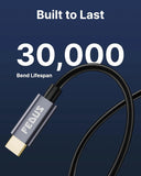 FEDUS 100W USB C Cable Gen2 5Gbps USB 3.2 PD Type-C Cable, L-Shape 4.9 Feet, 4K 60Hz Video Output Fast Charging Compatible with iPhone 17/16/15, NVMe SSD, Monitor, Galaxy S25/S24/S23 Ultra, MacBook FEDUS
