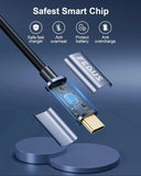 FEDUS 100W USB C Cable Gen2 5Gbps USB 3.2 PD Type-C Cable, L-Shape 4.9 Feet, 4K 60Hz Video Output Fast Charging Compatible with iPhone 17/16/15, NVMe SSD, Monitor, Galaxy S25/S24/S23 Ultra, MacBook FEDUS
