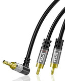 FEDUS L-Shape Aux to RCA Cable RCA to 3.5mm Cable Double Shielded Oxygen-Free Copper RCA to 3.5 mm male 3.5mm to RCA Cable, RCA to Aux Cable, RCA to RCA cable for Smartphones, MP3, Tablets, Speakers FEDUS