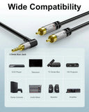 FEDUS L-Shape Aux to RCA Cable RCA to 3.5mm Cable Double Shielded Oxygen-Free Copper RCA to 3.5 mm male 3.5mm to RCA Cable, RCA to Aux Cable, RCA to RCA cable for Smartphones, MP3, Tablets, Speakers FEDUS