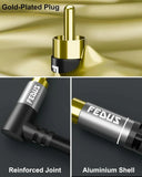 FEDUS L-Shape Aux to RCA Cable RCA to 3.5mm Cable Double Shielded Oxygen-Free Copper RCA to 3.5 mm male 3.5mm to RCA Cable, RCA to Aux Cable, RCA to RCA cable for Smartphones, MP3, Tablets, Speakers FEDUS