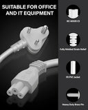 FEDUS 3 Pin AC Laptop Power Cord Cable Notebook Computer Replacement Charger Cord Wire 18AWG Laptop Adapter Power Cable Laptop Charger Power Cord Universal Mickey Mouse Connector Power Cord FEDUS