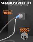 FEDUS 18AWG Heavy Duty Male to Female 3 Pin Power Extension Cord Wire, 10amp Indoor Outdoor Power Extension Electrical Extender Power Cable for appliances, Electronics, and Tools, White FEDUS