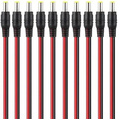 FEDUS 10 inch 30cm 2.1 x 5.5mm Male DC Power Pigtail Connectors for CCTV Surveillance Camera FEDUS