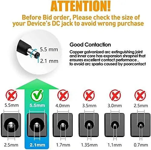 FEDUS 10 inch 30cm 2.1 x 5.5mm Male DC Power Pigtail Connectors for CCTV Surveillance Camera FEDUS
