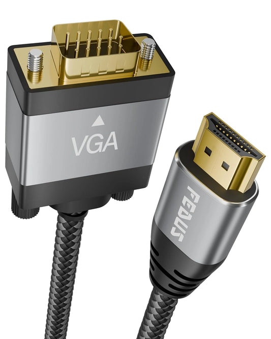 FEDUS HDMI to VGA Cable Adapter 1080P@60Hz Uni-Directional HDMI Computer to VGA Monitor Cable (Male to Male) Compatible for Computer, Desktop, Laptop, PC, Monitor, Projector, HDTV, Roku, Xbox