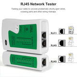 FEDUS Network Cable Tester, RJ45 And RJ11 Lan Cable Tester With 9V Battery, LED Indicators RJ12 CAT5 CAT 6 UTP Ethernet Cable Tester, RJ11 RJ12 ethernet Cable Tester FEDUS