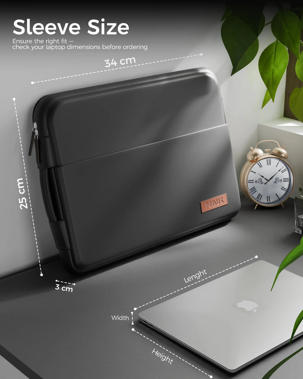 oro onyx black laptop sleeve 11